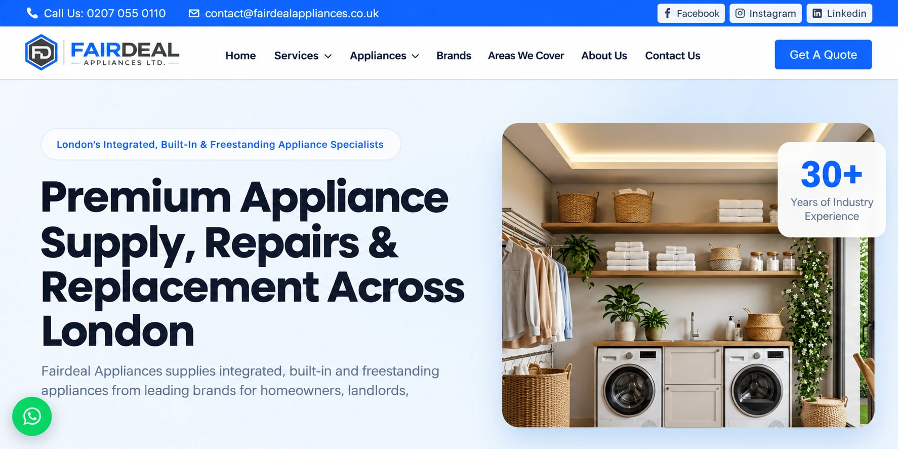 Fairdeal Appliances Ltd website