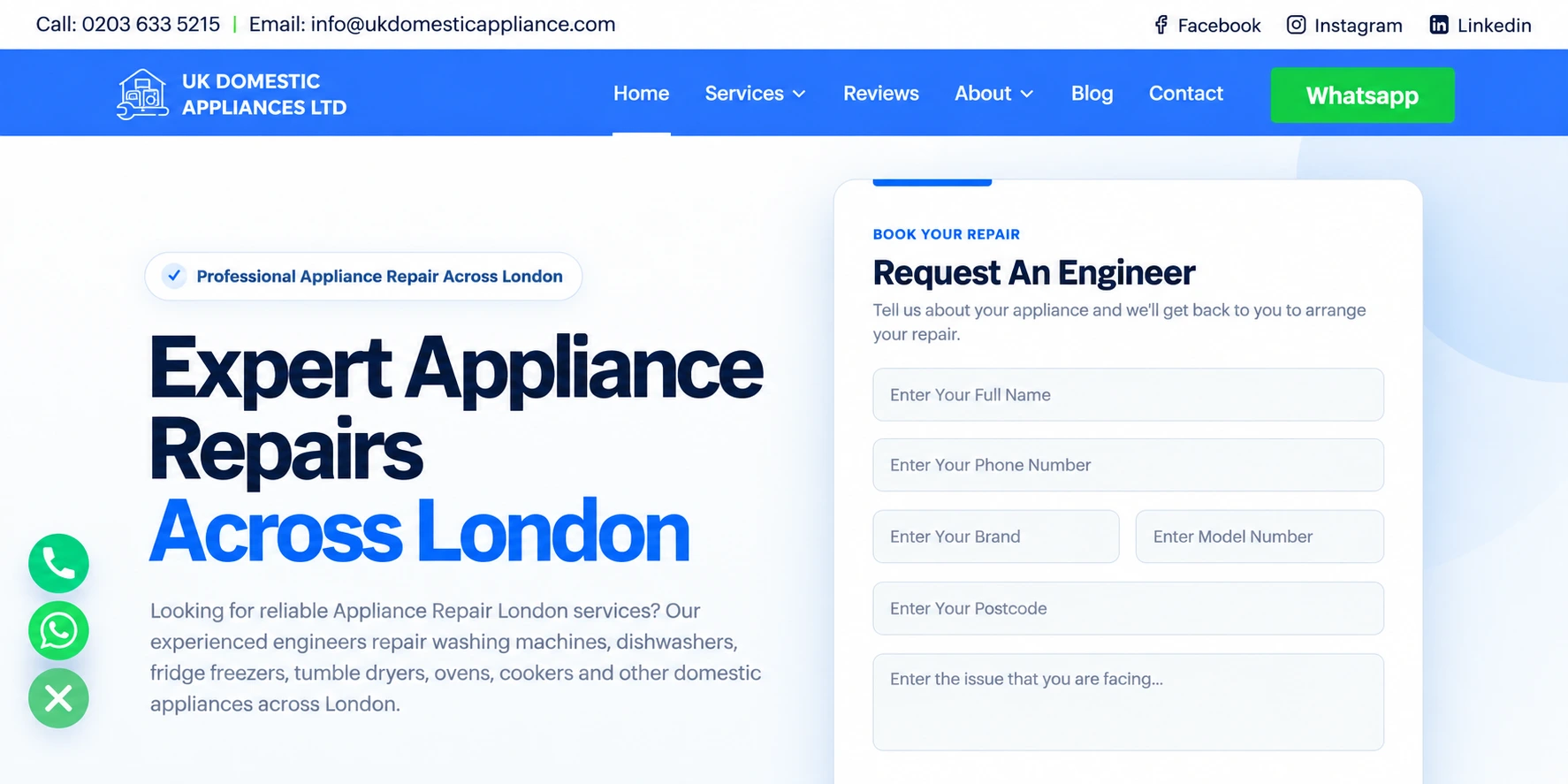 UK Domestic Appliances Ltd website